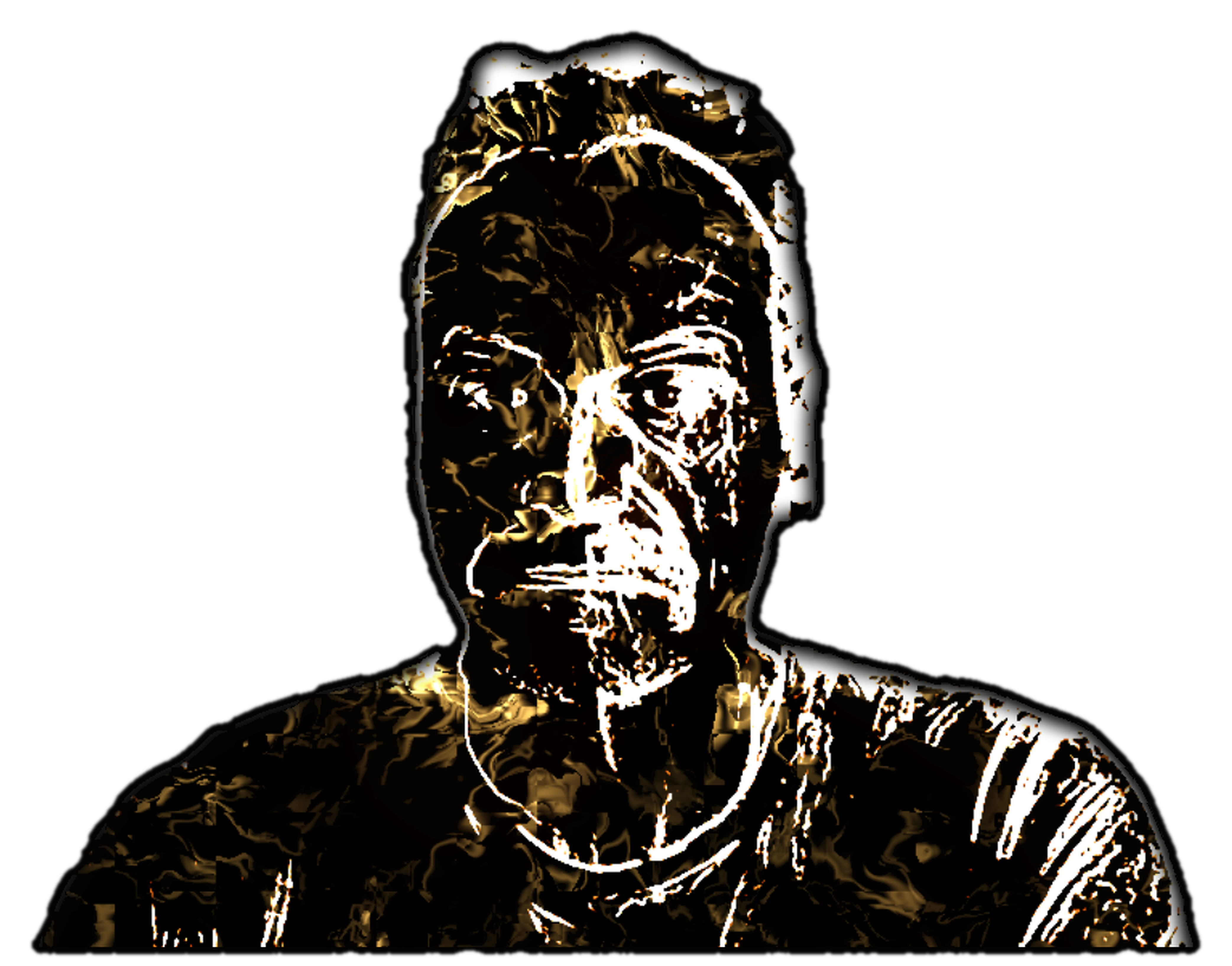 A performer traced in red lines in the flowers audiovisual work